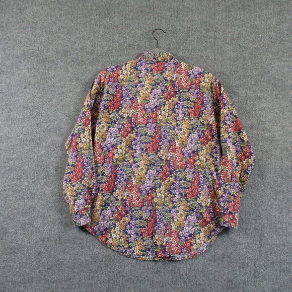VINTAGE Andrew McMullan Shirt Womens 8 Pink Blue Floral Print Lilac USA Made - Picture 4 of 12